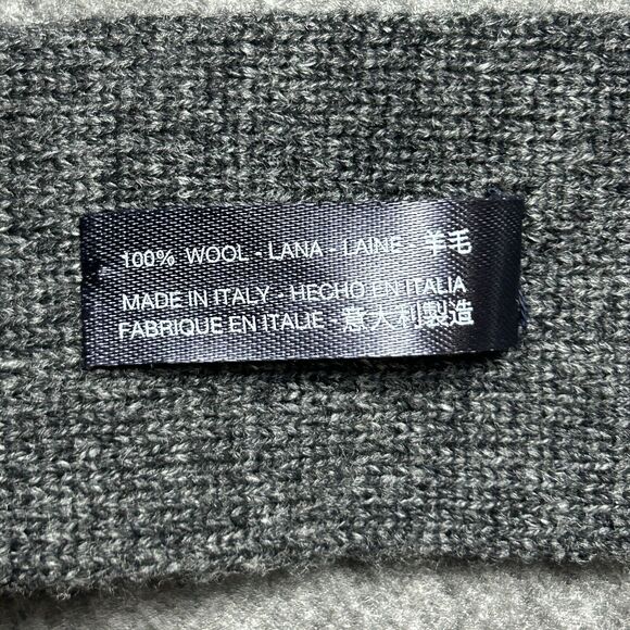 Suitsupply Flat Bottom Necktie 100% Wool Charcoal Gray Knit Preppy Minimalist - Picture 7 of 8